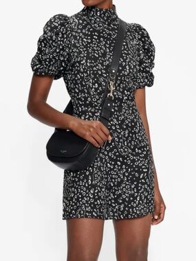 Ted Baker London Raayy Cat Printed Puff Sleeve Dress M